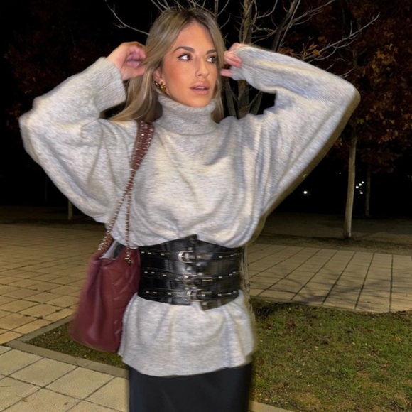 NWT Zara Studded Leather Cummerbund - Picture 11 of 16